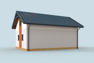  Projekt garażu G295 szkielet drewniany garaż dwustanowiskowy z poddaszem użytkowym (SLN2477) - projekt garażu parterowego - Zdjęcie 2