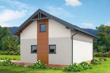  Projekt garażu G295 szkielet drewniany garaż dwustanowiskowy z poddaszem użytkowym (SLN2477) - projekt garażu parterowego - Zdjęcie 4