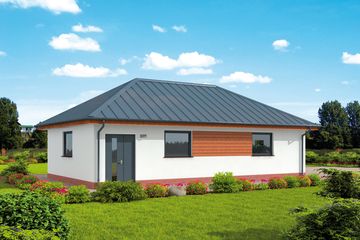  Projekt garażu G319 szkielet drewniany garaż dwustanowiskowy z pomieszczeniem gospodarczym (SLN2479) - projekt garażu parterowego - Zdjęcie 2