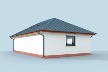  Projekt garażu G319 szkielet drewniany garaż dwustanowiskowy z pomieszczeniem gospodarczym (SLN2479) - projekt garażu parterowego - Zdjęcie 3