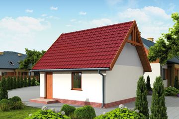  Projekt garażu G325 szkielet drewniany projekt garażu dwustanowiskowego (SLN2480) - projekt garażu parterowego - Zdjęcie 2