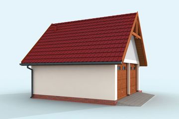  Projekt garażu G325 szkielet drewniany projekt garażu dwustanowiskowego (SLN2480) - projekt garażu parterowego - Zdjęcie 3