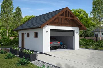 Projekt garażu G339A garaż jednostanowiskowy na zgłoszenie (SLN2440) - projekt garażu parterowego - Zdjęcie 1