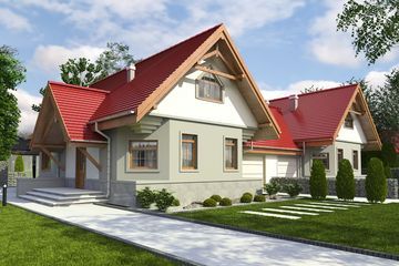  Projekt domu Lolek II z garażem 1-st. bliźniak [A-BL1] (WRF1782) - projekt domu parterowego - Zdjęcie 1