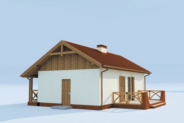  Projekt domu letniskowego La Palma szkielet drewniany dom letniskowy (SLN2488) - projekt domu letniskowego parterowego - Zdjęcie 4