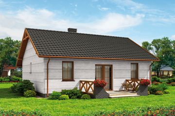  Projekt domu letniskowego La Palma 2 szkielet drewniany dom letniskowy (SLN2489) - projekt domu letniskowego parterowego - Zdjęcie 2