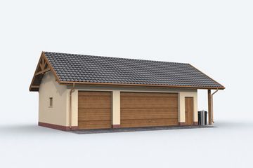  Projekt garażu G156 szkielet drewniany garaż trzystanowiskowy z pomieszczeniem gospodarczym (SLN2494) - projekt garażu parterowego - Zdjęcie 1