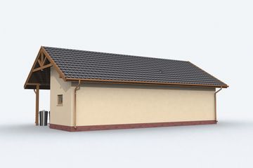  Projekt garażu G156 szkielet drewniany garaż trzystanowiskowy z pomieszczeniem gospodarczym (SLN2494) - projekt garażu parterowego - Zdjęcie 4