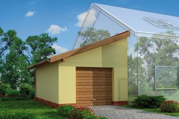  Projekt budynku gospodarczego GP1 szkielet drewniany budynek gospodarczy (SLN2497) - projekt budynku parterowego - Zdjęcie 1