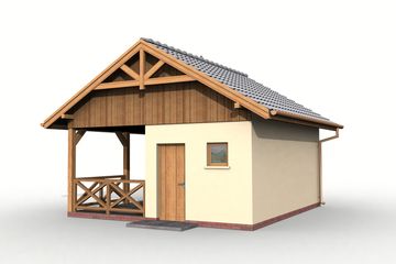  Projekt budynku gospodarczego G44 szkielet drewniany budynek gospodarczy bez bramy (SLN2498) - projekt budynku parterowego - Zdjęcie 3