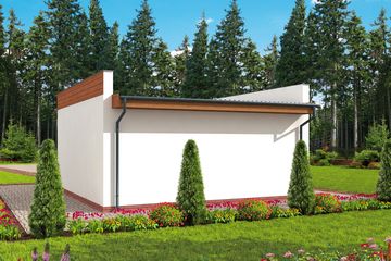  Projekt garażu G309 szkielet drewniany garaż dwustanowiskowy (SLN2499) - projekt garażu parterowego - Zdjęcie 2