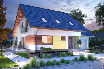  Projekt domu Ajaks Modern (WOE1111) - projekt domu parterowego z poddaszem - Zdjęcie 1