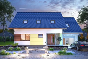  Projekt domu Ajaks Modern (WOE1111) - projekt domu parterowego z poddaszem - Zdjęcie 2