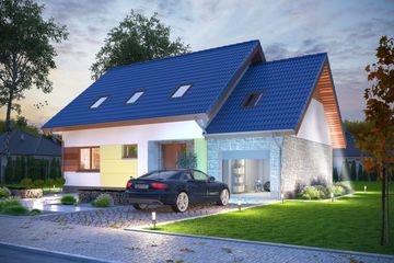  Projekt domu Ajaks Modern (WOE1111) - projekt domu parterowego z poddaszem - Zdjęcie 3