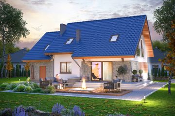  Projekt domu Ajaks Modern (WOE1111) - projekt domu parterowego z poddaszem - Zdjęcie 4