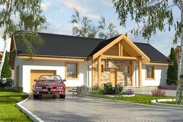  Projekt domu Modraszka z garażem 1-st. [A] (WRF1785) - projekt domu parterowego - Zdjęcie 1