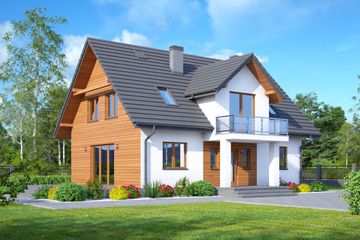  Projekt domu Jabłonowo 1m (KRP2100) - projekt domu parterowego z poddaszem - Zdjęcie 1