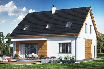  Projekt domu Sowa 16 bez garażu (WRL1047) - projekt domu parterowego z poddaszem - Zdjęcie 2