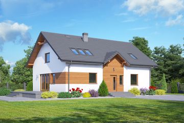  Projekt domu Adresowo 22 (KRP2102) - projekt domu parterowego z poddaszem - Zdjęcie 1