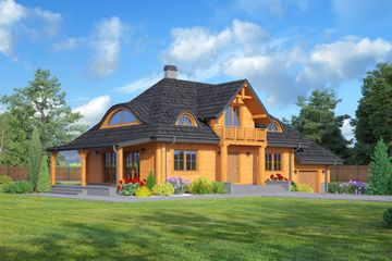  Projekt domu Chmielniki małe dw 65 (KRP2103) - projekt domu parterowego z poddaszem - Zdjęcie 1