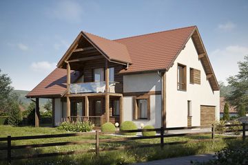  Projekt domu eko Typowy 27 (KKE1028) - projekt domu parterowego z poddaszem - Zdjęcie 2