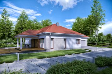  Projekt domu TK77 (WAK1074) - projekt domu parterowego - Zdjęcie 1