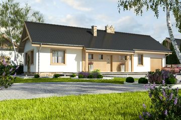  Projekt domu Raniuszek z garażem 1-st. [A] (WRF1790) - projekt domu parterowego - Zdjęcie 1