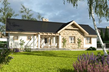  Projekt domu Raniuszek z garażem 1-st. [A] (WRF1790) - projekt domu parterowego - Zdjęcie 2