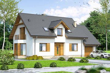  Projekt domu Roibos (WOF1104) - projekt domu parterowego z poddaszem - Zdjęcie 1