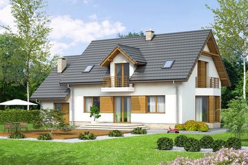  Projekt domu Roibos (WOF1104) - projekt domu parterowego z poddaszem - Zdjęcie 2