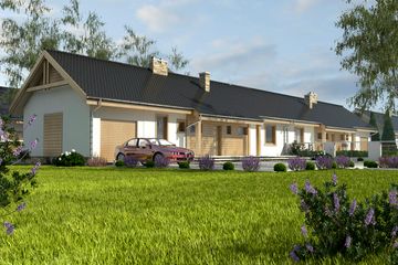  Projekt domu Raniuszek z garażem 1-st. bliźniak [A-BL2] (WRF1794) - projekt domu parterowego - Zdjęcie 1