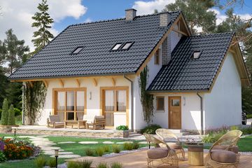  Projekt domu BW-32 (JGC1179) - projekt domu parterowego z poddaszem - Zdjęcie 2
