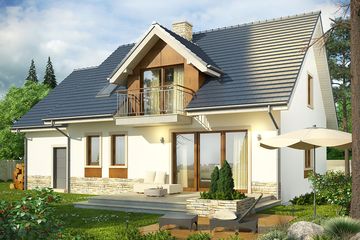  Projekt domu Wanilia (WRN1387) - projekt domu parterowego z poddaszem - Zdjęcie 3