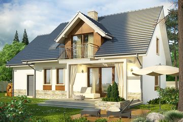  Projekt domu Wanilia (WRN1387) - projekt domu parterowego z poddaszem - Zdjęcie 4