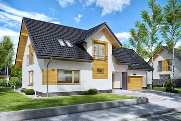  Projekt domu Domena 201 B (WRW1300) - projekt domu parterowego z poddaszem - Zdjęcie 1