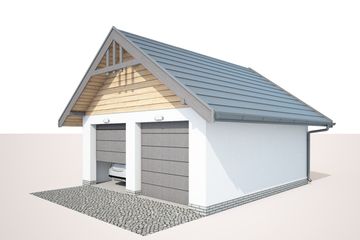  Projekt garażu G330A szkielet drewniany garaż dwustanowiskowy (SLN2504) - projekt garażu parterowego - Zdjęcie 3