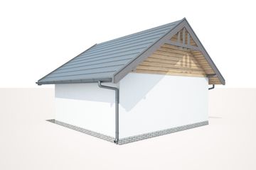  Projekt garażu G330A szkielet drewniany garaż dwustanowiskowy (SLN2504) - projekt garażu parterowego - Zdjęcie 4