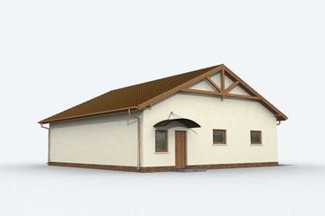  Projekt garażu G164 szkielet drewniany garaż trzystanowiskowy (SLN2506) - projekt garażu parterowego - Zdjęcie 3