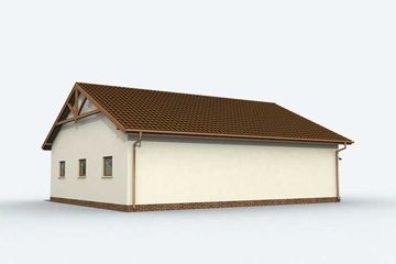  Projekt garażu G164 szkielet drewniany garaż trzystanowiskowy (SLN2506) - projekt garażu parterowego - Zdjęcie 4