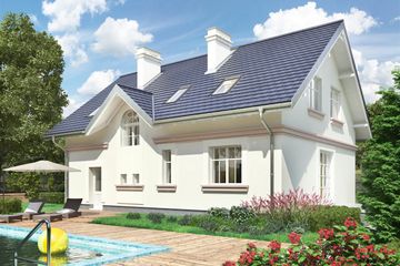  Projekt domu Nowy Dworek (849) (KRD1593) - projekt domu parterowego z poddaszem - Zdjęcie 2