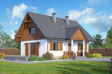  Projekt domu Zawoja mk5 (KRP2108) - projekt domu parterowego z poddaszem - Zdjęcie 1