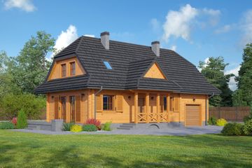  Projekt domu Zawoja g13 dw (KRP2109) - projekt domu parterowego z poddaszem - Zdjęcie 1