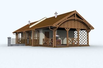 Projekt budynku gospodarczego G82 budynek gospodarczy - parterowy dom o powierzchni 47,10 m², dach dwuspadowy - ujęcie 4