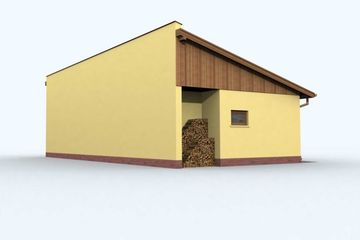 Projekt budynku gospodarczego G88 budynek gospodarczy - parterowy dom o powierzchni 44,42 m², dach jednospadowy - ujęcie 4