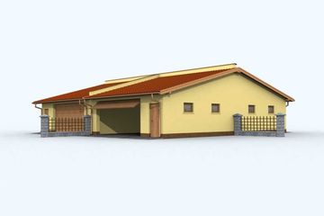 Projekt budynku gospodarczego G91 budynek gospodarczy - parterowy dom o powierzchni 196,28 m², dach dwuspadowy - ujęcie 4