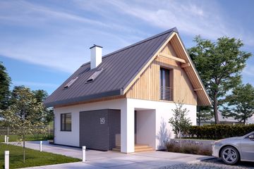  Projekt domu Groszek 2 (BSA2124) - projekt domu parterowego z poddaszem - Zdjęcie 4