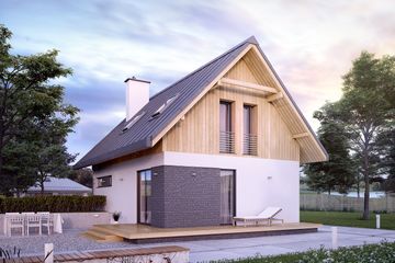  Projekt domu Groszek 2 (BSA2124) - projekt domu parterowego z poddaszem - Zdjęcie 2