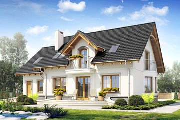  Projekt domu Dla Ciebie 1 w4 z garażem 1-st. [A] (WRF1717) - projekt domu parterowego z poddaszem - Zdjęcie 4