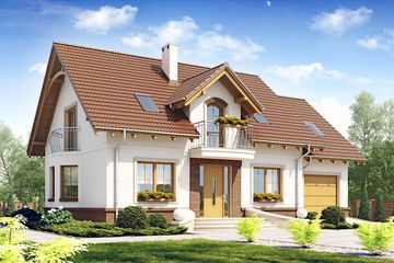  Projekt domu Dla Ciebie 1 w4 z garażem 1-st. [A] (WRF1717) - projekt domu parterowego z poddaszem - Zdjęcie 5