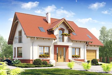  Projekt domu Dla Ciebie 1 w3 z garażem 1-st. [A] (WRF1721) - projekt domu parterowego z poddaszem - Zdjęcie 3